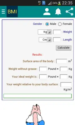 Perfect weight according to height android App screenshot 2